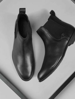 Mochi - Mens Black Slip On Closure Chelsea Boots