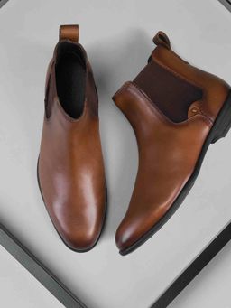 Mochi - Mens Black Slip On Closure Chelsea Boots