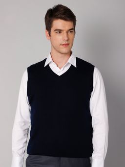 Cantabil - Men Blue Melange Reversible Sweater
