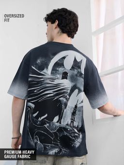 The Souled Store - Official Batman: Caped Crusader Oversized Navy Blue T-shirt