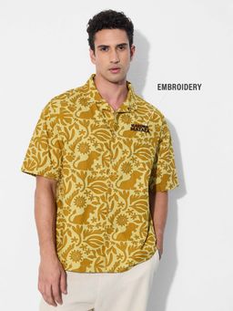 The Souled Store - Official Disney: No Worries Men Oversized Yellow Shirt