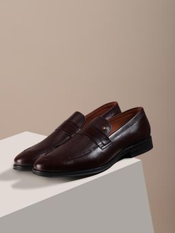 Louis Philippe - Men Maroon Slip On Loafers