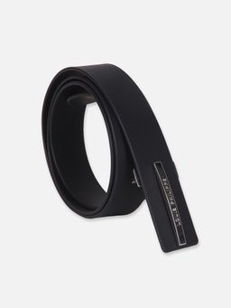 Louis Philippe - Men Navy Blue Solid Genuine Leather Formal Belt