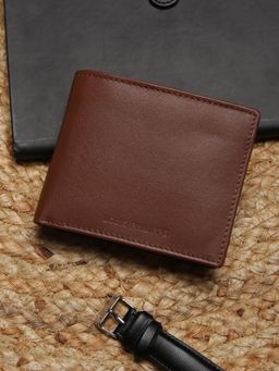 Louis Philippe - Men Brown Solid Genuine Leather Wallet