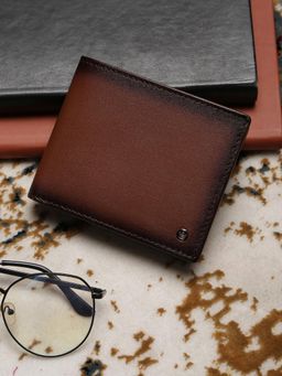 Louis Philippe - Men Brown Printed Genuine Leather Wallet