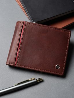 Louis Philippe - Men Brown Solid Genuine Leather Wallet