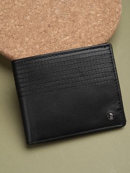 Louis Philippe - Men Black Solid Genuine Leather Wallet
