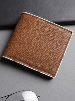 Louis Philippe - Men Tan Textured Genuine Leather Wallet