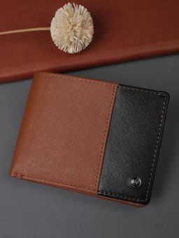 Louis Philippe - Men Brown Colorblock Leather Wallet
