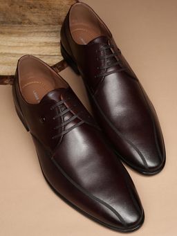 Louis Philippe - Men Brown Leather Lace Up Derbies