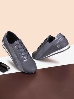 Louis Stitch - Men Grey Perforations Leather Light Weight Sneakers