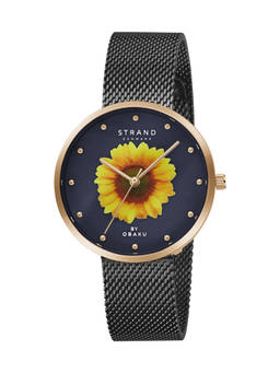 Strand by Obaku - Sunflower Night Black Dial Quartz Watch For Women (S700LXVBMB-DS)