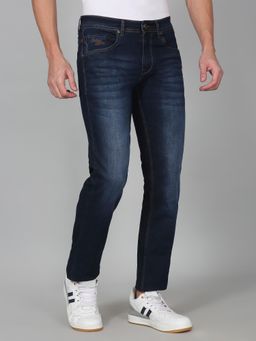 Cantabil - Men Solid Blue Regular Fit Casual Jeans