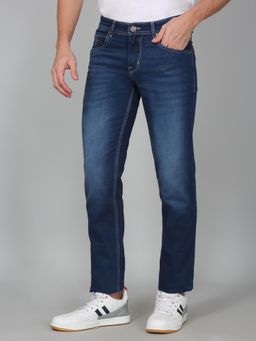 Cantabil - Men Solid Blue Regular Fit Casual Jeans