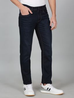 Cantabil - Men Solid Blue Regular Fit Casual Jeans