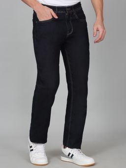 Cantabil - Men Solid Black Regular Fit Casual Jeans