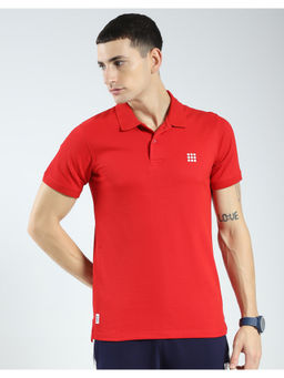 Rock.it - Mens Red Solid Polo T-Shirt