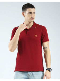 Rock.it - Mens Wine Solid Polo T-Shirt
