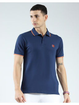 Rock.it - Mens Blue Solid Polo T-Shirt
