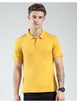 Monte Carlo - Mens Mustard Solid Polo T-Shirt