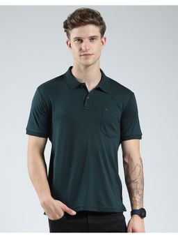 Monte Carlo - Mens Green Solid Polo T-Shirt