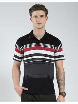 Monte Carlo - Mens Black Striped Polo T-Shirt