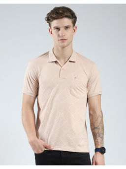 Monte Carlo - Mens Beige Textured Polo T-Shirt