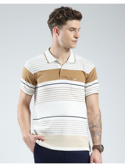 Monte Carlo - Mens Brown Striped Polo T-Shirt