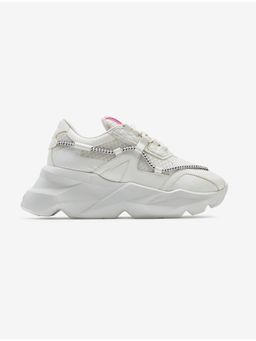 07-10 - 7-10 707 White Mesh Textured Chunky Sneakers