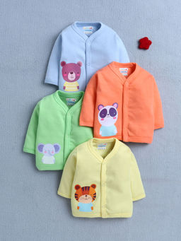 Bumzee - Orange & Green Boys Full Sleeves Cotton Jablas (Pack of 4)