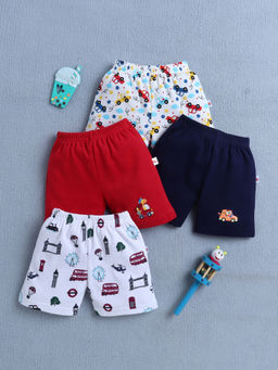 Bumzee - Red & Navy Boys Shorts (Pack of 4)
