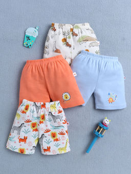 Bumzee - Orange & Sky Blue Boys Shorts (Pack of 4)
