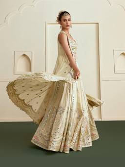 Gopi Vaid - Suhana Gold Lehenga with Blouse & Dupatta Set
