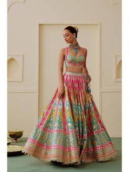 Gopi Vaid - Zamaana Pink Lehenga with Blouse & Dupatta Set