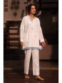 Raas By Ekta - White Cirrus Cloud Co-ord Set