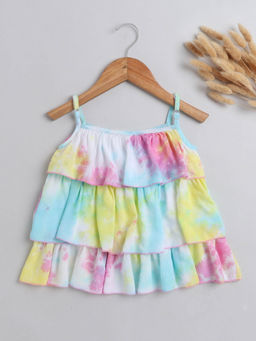 The Magic Wand - Multi-Color Tie & Dye Printed Sleeveless Tiered Tops