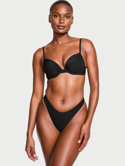 Victoria's Secret - Women Black Swim Brazilian Bikini Bottom (XL)