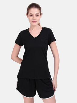 Wear Jukebox - Black Drift V-Neck Tee Women