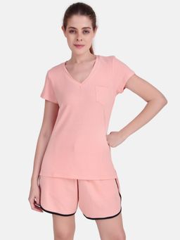Wear Jukebox - Peach Drift V-Neck Tee Women