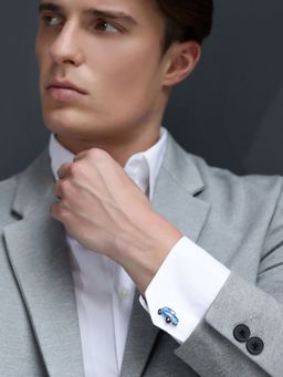 Shaze - Route 66 Blue Cufflinks