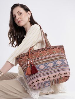 Anekaant - Earth Edit Rust Ethnic Jacquard Tote Bag