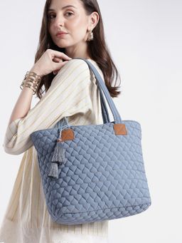 Anekaant - Uno Powder Blue Diamond Quilted Tote Bag