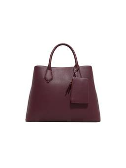 Call It Spring - Charlottee Women Maroon Satchel With Detachable Straps And Pouch