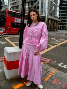 TheRealB - Pure Cotton Ruched Pink Co-Ord (Set of 2)