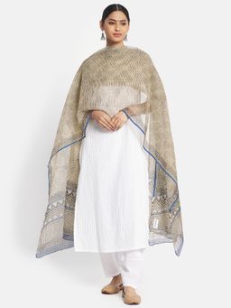Fabindia - Cotton Silk Striped Dupatta