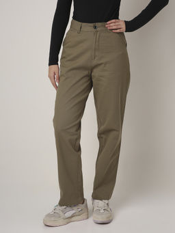 BLNK - Green Womens Classic 4 Pocket Utility Straight Pants
