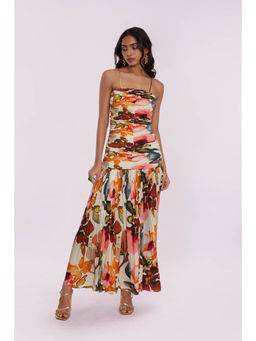 Poppi - Rose Printed Pleated Dress