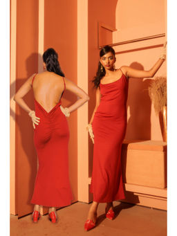 FREAKINS - Kourtney Backless Cherry Dress