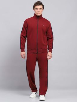 Monte Carlo - Men Maroon Solid Tracksuit
