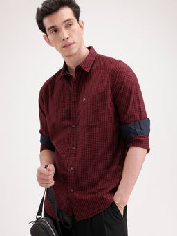 WROGN - Red Checks Collar Neck Casual Shirt